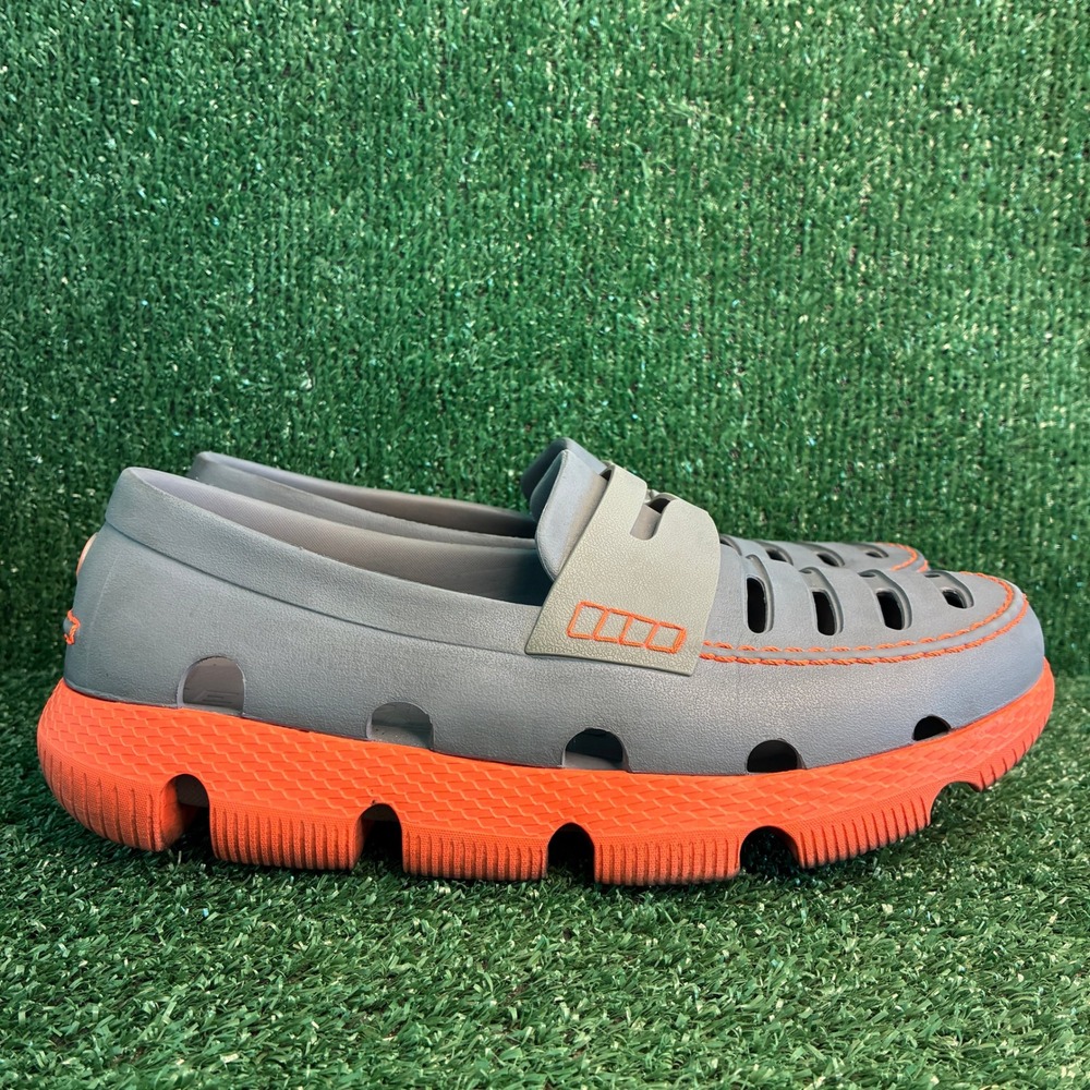 Cole Haan Zerogrand Water Resistant Perforated Rubber Loafer Grey Orange Mens 11